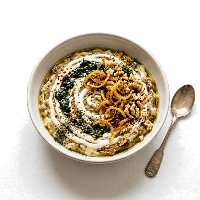کشک بادمجان رژیمی با بادمجان کبابی و گردو