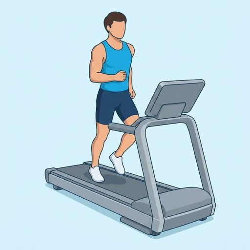 نمایش حرکت دویدن روی تردمیل شیب‌دار