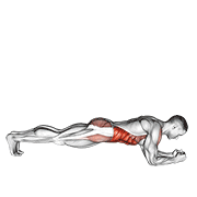 نمایش حرکت پلانک با چرخش و بالا بردن دست