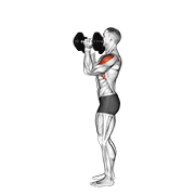 نمایش حرکت پرس اسکات دمبل (پرس سرشانه با آرنج رو به جلو)